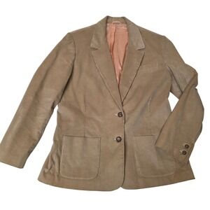 Sears The Fashion Place Corduroy Blazer Tan Size 16 Average 70s Style GUC